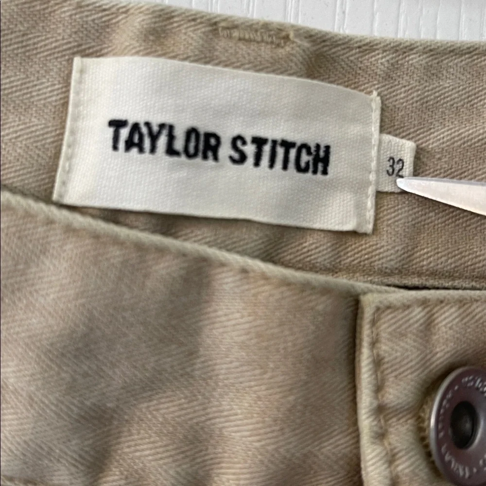 Taylor Stitch Camp Herringbone Pant - Khaki. Mens: 32x32.
